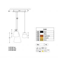 CUP CAKE CLUB Opalglas Pendelleuchten Kaskade 3-flammig CUP CAKE CLUB 3 Opalglas Kaskade Abmessungen.
