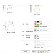 CUP CAKE Puristische Deckenleuchte Abmessungen der Deckenlampe.