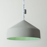 CYRCUS CEMENTO Hngeleuchte in Zement Trkise Innenfarbe.