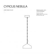 CYRCUS NEBULA Contemporary pendant light made of synthetic resin Abmessung und Farben der Pendelleuchte CYRCUS.