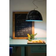 H2O LAVAGNA Groe Hngeleuchte Schiefertafel Poetisch: der mit Tafelfarbe beschichtete Lampenschirm.