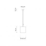 BIN LAVAGNA Hngeleuchte in Schiefer Abmessung der Pendelleuchte.