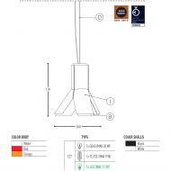 BOKY Extravagant pendant light for non-conformists Abmessungen der Pendelleuchte BOKY.