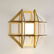 SATUR Geometrische Pendelleuchte aus Multiplex Blendfreies Licht, zeitgenssisches Design kennzeichnen diese Leuchte