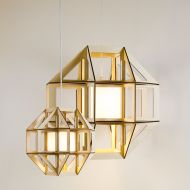 SATUR Geometrische Pendelleuchte aus Multiplex Als 2er Ensemble ein besonderer Blickfang.