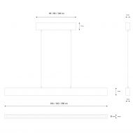 C-LINE lngliche LED Hngeleuchte aus Beton Abmessungen der langen Beton-Hngeleuchte.