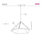 SOYUZ Bunte Pendelleuchte aus Metall Abmessung der Pendelleuchte von DARK