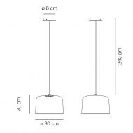 ADD Keramik-Lampe emailliert Abmessungen der Pendelluchte.