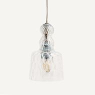 ACQUAMIKI Kleine Murano-Glas Pendelleuchte Glas-Leuchte: Tranparent Diamond