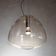 PERSEO Bulbous clear glass luminaire Facettierte Glas Leuchte hier mit 44 cm Durchmesser.