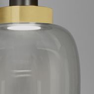 LEGR Rauchglas-Pendelleuchte mit LED Italienische Rauchglas Pendelleuchte mit Messingring.