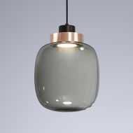 LEGR Rauchglas-Pendelleuchte mit LED 25 cm Form der Italienischen Pendellecuchte.