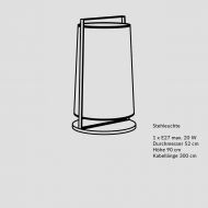 MOLACO Simple floor lamp with fabric shade Abmessung der eleganten Stehleuchte.