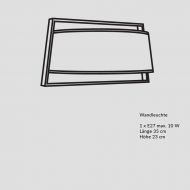 MACAO Schlichte Wandleuchte mit Stoffschirm Abmessung der Wandleuchte.