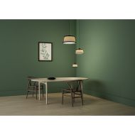 ILLY Schwarze Pendelleuchte mit Textilschirm Dreier-Ensemble der Pendelleuchte.