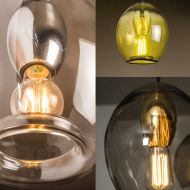 OLIJF Pendelleuchte mit ovalem Glas Lampenglas in den Farben klar, grn oder grau erhltlich.