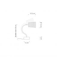 PAINT T STRIPE Tischleuchte Kollektion TRAME Abmessungen der Tischleuchte.
