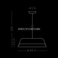 BORDERLINE Design Hngeleuchte in Schwarz oder Wei Gre Medium in 44cm .