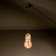 KALEBAS Design Pendelleuchte mit Eichenholz Moderne Pendelleuchte mit Lampenschirm in Kupfer.