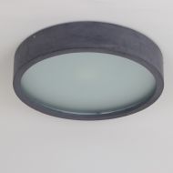 PLANA round, flat ceiling light made of concrete Die Deckenleuchte in der Betonfarbe Anthrazit.