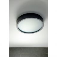 PLANA round, flat ceiling light made of concrete Deckenlampe Beton Anthrazitgrau.