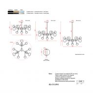 NABILA Moderner Kronleuchte 12-flammig Detailierte Abmessungen.