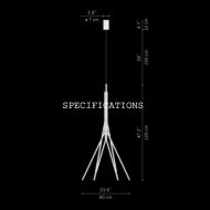TREELIGHT Besondere LED Hngeleuchte Abmessungen der groen mehrflammigen LED Leuchte.