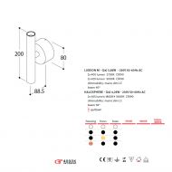 HABANA Up&down LED Wandleuchte Abmessungen der hochwertigen Wandleuchte.