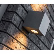 BRIX OUT IP65 Quadratische LED Wandleuchte - 2-flammig Up-and-Down-Light der Aussenleuchte. Silber-Anthrazit.