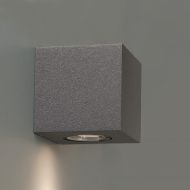 BRIX OUT IP65 Quadratische LED Wandleuchte - 1-flammig Quadratische Aussenleuchte mit der Schutzklasse IP65. Oberflche Silber-Anthrazit.
