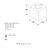 BRIX OUT IP65 Quadratische LED Wandleuchte - 1-flammig Abmessung und Lumen der Wandleuchte.