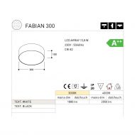 FABIAN Flache LED Deckenleuchte Abmessung und Lumen Deckenleuchte mit 30 cm.