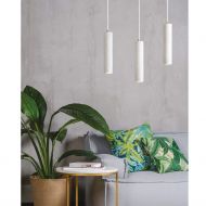 KNALLA SIMPLE Cylindrical concrete lamp pendant 3er Pendel im Wohnzimmer.