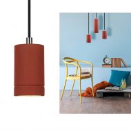 KNALLA SIMPLE Cylindrical concrete lamp pendant Betonlampe in Terracotta