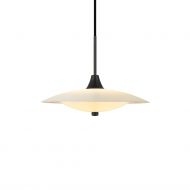 COUNT STEEL Skandinavische Opalglas Pendelleuchte Mit schwarzer Halterung in  35cm