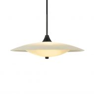 COUNT STEEL Skandinavische Opalglas Pendelleuchte 46 cm groe, flache Lampe im Dnischen Design