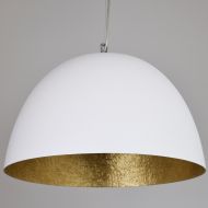 H2O hemispherical pendant light with golden interior Aussenfarbe strahlend Wei. Justierbare Halterung.