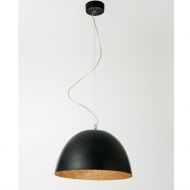 H2O hemispherical pendant light with golden interior Ausfhrung Schirm aussen schwarz und innen bronze-arben.