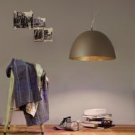 H2O hemispherical pendant light with golden interior Ausfhrung Schirm aussen bronze und innen gold.