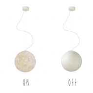 LUNA Mond-Leuchte aus weiem Kunstharz in vier Gren 