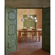 ATOM Minimalistischer Kronleuchter mit Kugelglas Gore Esstischlampe mit tollem Licht.