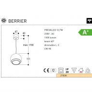 BERRIER Hochwertiges LED Pendel Abmessung und Lumen der Hngeleuchte.