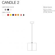 CANDLE 2 Design Pendelleuchte zylindrisch Abmessung und Farben der Pendelleuchte.