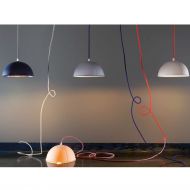 POP 1 Design Pendelleuchte halbkugelform Unkapputbarer Gummi-Schirm, langes Kabel.