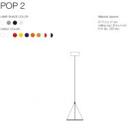 POP 2 Design Pendelleuchte Abmessung und Farben der Pendelleuchte.