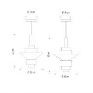 REFLECTIONS Komplexe Pendelleuchte mit Messing oder Zinn Zylindern im dnischen Stil Abmessungen der Leuchten XL und XXL.