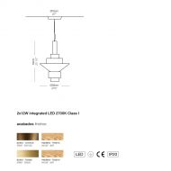 REFLECTIONS Exklusive Design-H�ngeleuchte Abmessungen der Designleuchte.
