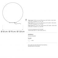 FLOOR MOON Design Bodenstehleuchte kugelform Abmessung der Kugel-Stehleuchte.