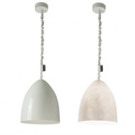 FLOWER S NEBULA Hngeleuchte wei transluzent Beleuchtet und unbeleuchtet der weie Schirm aus Kunstharz.