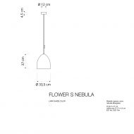 FLOWER S NEBULA Hngeleuchte wei transluzent Abmessung und Farben der Pendelleuchte.